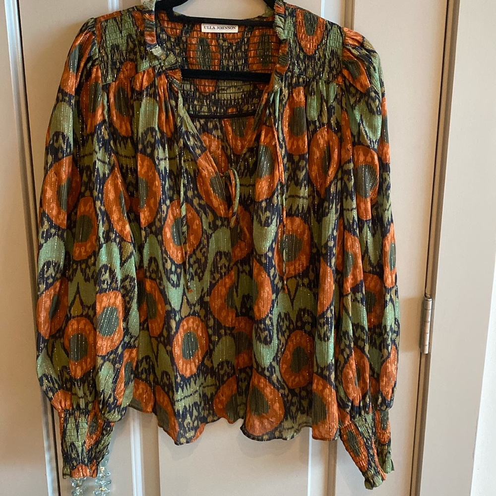 Flowy ikat print blouse